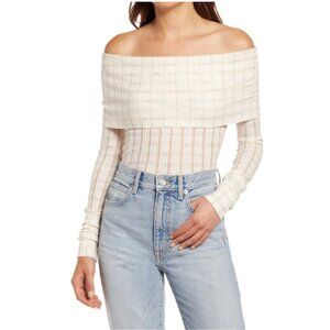 Free People Snowbunny Off-The-Shoulder Top in Ivory